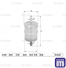 Benzin filtresi 1.1-1.4-1.6 karbratörlü 82425649 82425649