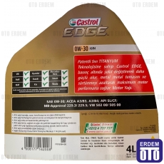 Castrol 0w30 Edge Titanium Motor Yağı 4LT GTX0304E 