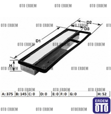 Fiat Albea Hava Filtresi 51775324 51775324