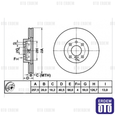 Fiat Albea Ön Fren Disk Adet 51749124M 51749124M