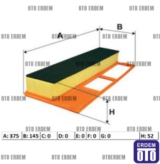 Fiat Doblo Hava Filtresi Süngerli 51775324 51775324