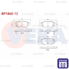 Fiat Egea Fren Balata Ön Ikazlı BP1860-12 