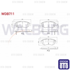 Fiat Egea Fren Balatası Ön 2015 WDB711 