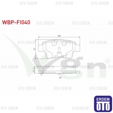 Fiat Grande Punto Linea Punto Corsa D Arka Fren Balata 2005-2014 WBP-FI040 