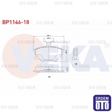 Fiat Tempra Tipo Uno Alfa Romeo 145 146 Ön Fren Balatası 1990-2001 BP1146-18 