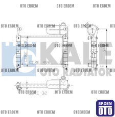 Fiat Temra Motor Su Radyatörü 2 Sıra Kale 46425435 46425435