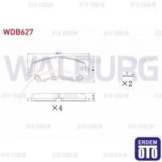 Kadjar Megane Talisman Fren Balatası Ön 2013 WDB627 