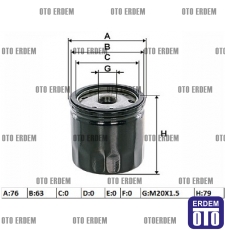Megane 3 Yağ Filtresi 1.5Dci Grat 152089599RT 152089599RT