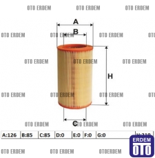 Renault 19 K7M Europa Hava Filtresi 1.6 ie 7701348175 7701348175