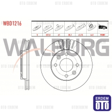 Renault Kangoo Clio 2 Megane Fren Diski Ön Havalı WBD1216 