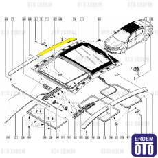 Renault Latitude Tavan Bandı Arka Sağ Açılır Tavan İçin 738560038R 738560038R