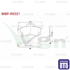 Renault R21 Concorde Fren Balatası Ön 1986-1993 WBP-RE021 