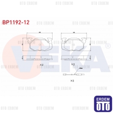 Renault R9 / R11 / Clio / R19 / Express Fren Balata Ön Fişli BP1192-12 