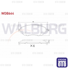 Renault Trafic 3 Fren Balatası Ön 2014-2015 WDB644 