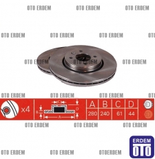 Dacia Dokker Ön Fren Disk Takımı AYD 7701207829