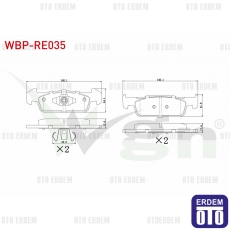 Dacia Logan 2 Sandero 2 Renault Twingo 3 Fren Balatası Ön 2012  - 2