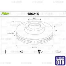 Espace Ön Fren Diski Havalı 259Mm Valeo 7701204283