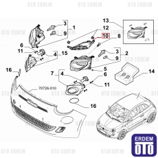 Fiat 500 Far Lambası Üst Küçük 2020>> 52140637 - 6
