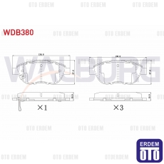 Fiat 500L Fren Balatası Ön 2012  - 2
