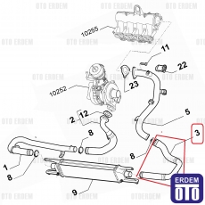 Fiat Doblo 3 Doblo 4 İntercoller Turbo Borusu 51832981 - 2
