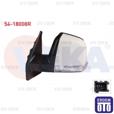 Fiat Doblo Dış Dikiz Aynası Sağ Mekanik Sinyalli Tek Camlı 2010- 54-18008R - 2