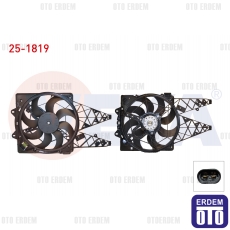 Fiat Doblo Fan Motoru Su + Klima Radyatörü Davlumbazlı Tek Fan 1.3 Mjt 2010 25-1819 - 2