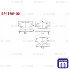 Fiat Egea Egea HB Egea Cross Fren Balatası Ön 2015 
