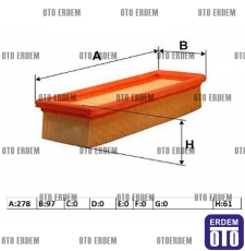 Fiat Fiorino Hava Filtresi 1.4 8V 55192012E - 55192012 - 3