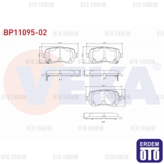 Fiat Freemont Chrysler Jeep Dodge Fren Balata Arka 2.0-3.3 2007-  - 2
