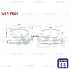 Fiat Linea Albea Doblo Fiorino Fren Balatası Ön  - 2