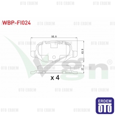 Fiat Linea Alfa Romeo 147 Arka Fren Balata 2007- / 2001-2010  - 2
