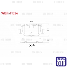 Fiat Linea Alfa Romeo 147 Arka Fren Balata 2007- / 2001-2010 