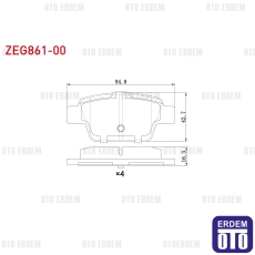 Fiat Linea Bravo 2 Stilo Alfa Romeo Mito Arka Fren Balatası 2001- 