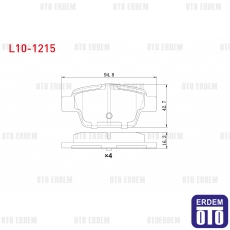Fiat Linea Bravo 2 Stilo / Alfa Romeo Mito Fren Balata Arka 2006-2010 
