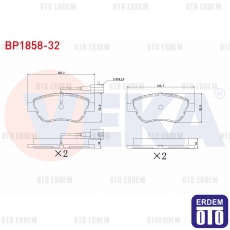 Fiat Linea / Punto Evo / Alfa Romeo Mito Fren Balata Ön Çift Fişli  - 2