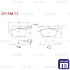 Fiat Linea / Punto Evo / Alfa Romeo Mito Fren Balata Ön Çift Fişli 