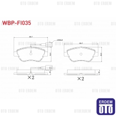 Fiat Linea Punto Evo Alfa Romeo Mito Fren Balatası Ön 2008 