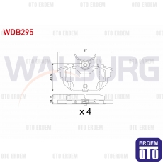 Fiat Marea 2.0i Fren Balata Arka 1996-2007 / Brava 2.0i Hgt 20v 1995-2002 / Bravo 2.0i 20v Hgt 1995-2004 / Alfa Romeo 145 1.4 1994-2001 / 1.6 1994-2001 / 1.9 Td 1994-2001 / 146 1.4 1994-2001 / 146 1.6 1994-2001  - 2