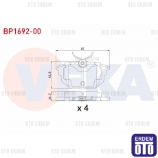 Fiat Marea / Brava / Bravo / Alfa Romeo 145 146 Arka Fren Balata 2.0i 1.4 1.6 1.9 Td 1994-2007f  - 2