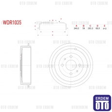 Fiat Marea Brava Punto Fren Kampanası Arka 1995-2009 