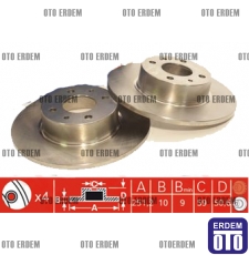 Fiat Stilo Arka Fren Disk Takımı Valeo 46831042