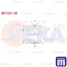Fiat Tempra / Brava / Bravo / Alfa Romeo 155 Fren Balata Arka  - 2
