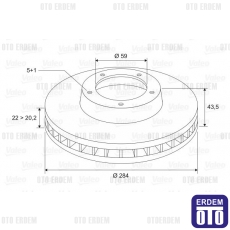 Fiorino Ön Fren Diski 284.5Mm Valeo 46445006 - 2