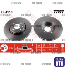 Laguna 1 Ön Fren Disk Takımı TRW 7701207829