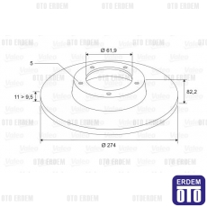 Laguna 2 Arka Fren Diski 274Mm Valeo 8200655249