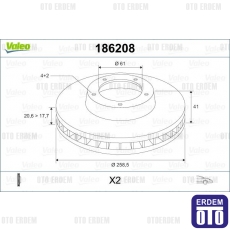 Megane 1 Ön Fren Disk Takımı Valeo 7701206339 - 3