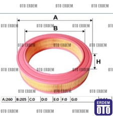 Renault 19 Hava Filtresi Çerçeveli 1.4 7701034872