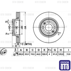 Renault Clio 3 Ön Fren Disk Tek 7701207795 - MGA