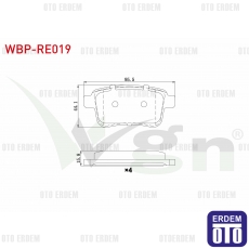 Renault Kangoo Fren Balata Arka 2008  - 2