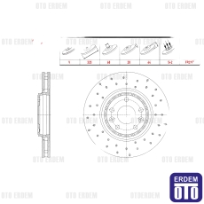 Renault Megane 4 Clio 4 Laguna 3 Scenic 4 Fren Diski Ön Havalandırmalı Performans Delikli 320x28x68x44 1.6 dCi 2.0 dCi 2.0i 16v WBD1422CD